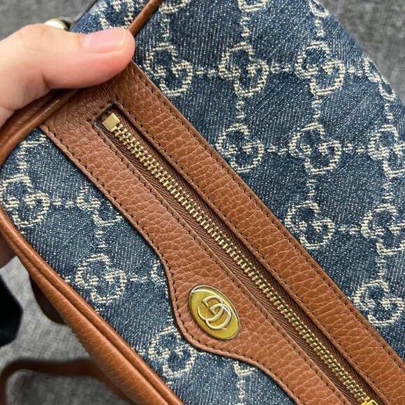 100% Authentic Gucci Ophidia GG Denim Mini Shoulder Bag - Picture 3 of 15